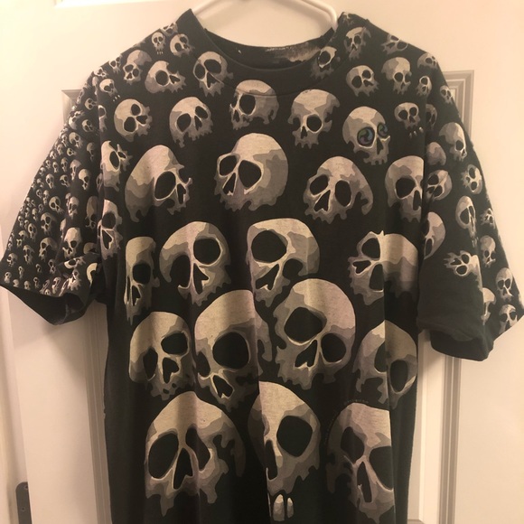Vintage liquid blue skull t shirts Clearance